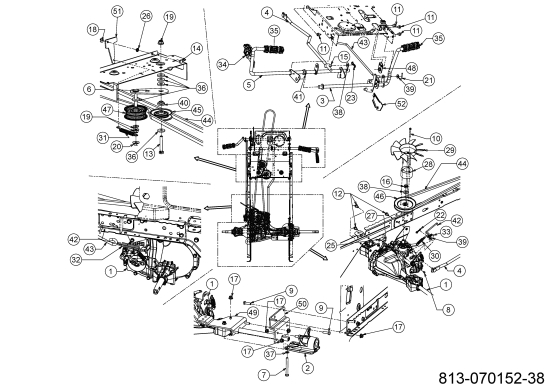 Cub Cadet Ersatzteile Rasentraktoren LT2 NR92 13AB71BE603 (2023) Hydrostat, Keilriemen, Pedale