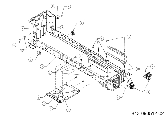 Cub Cadet Ersatzteile E-Rasentraktoren XT2 ES107 33ABA7ES603 (2023) Rahmen