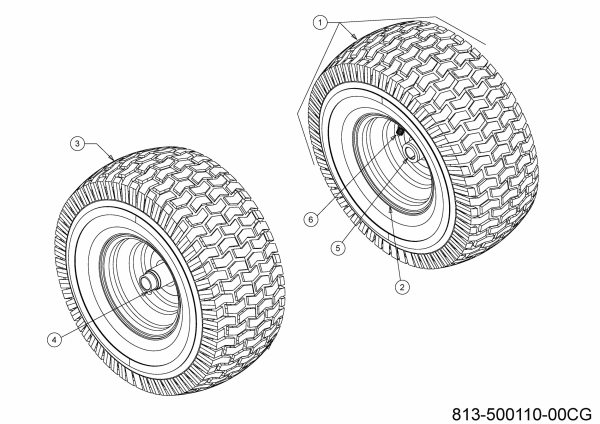 Ersatzteile MTD Rasentraktor Smart RF 125 Typ: 13B776KF600 (2021) Räder vorne 13x5 