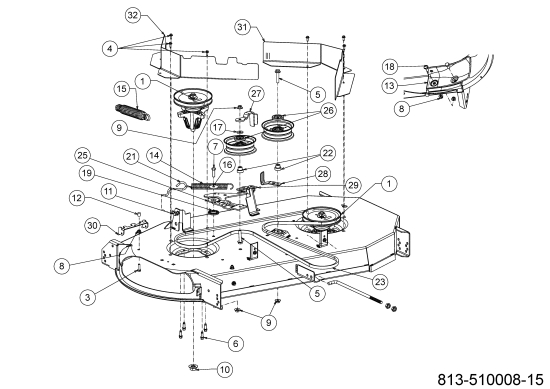 Cub Cadet Ersatzteile Rasentraktoren XT2 PS117I 13DZA1CN603 (2021) Mähdeck
