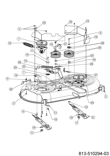 Cub Cadet Ersatzteile Rasentraktoren XT2 PS107 13AGA1TS603 (2023) Mähwerk S (42/107cm)