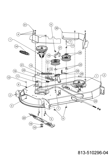 Cub Cadet Ersatzteile Rasentraktoren XT2 QS117 13AFA1TN603 (2024) Mähwerk T (46/117cm)