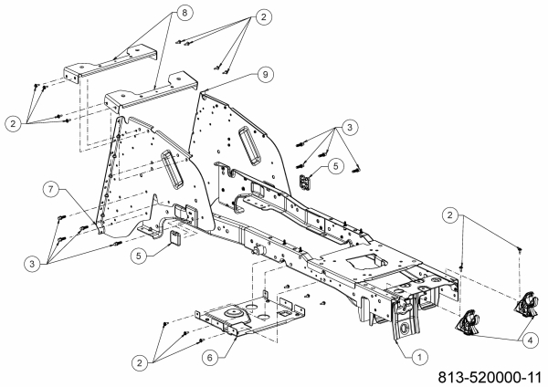 Ersatzteile Gartenland Rasentraktoren GL 14-92 H Typ: 13AB71KE640 (2021) Rahmen