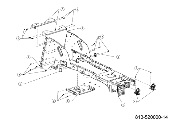 Cub Cadet Ersatzteile Rasentraktoren XT2 PR95 13AGA1TB603 (2024) Rahmen