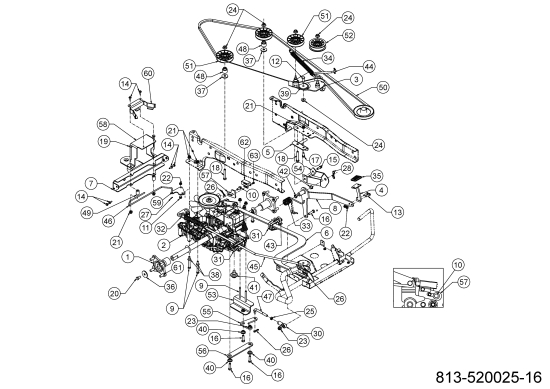 Cub Cadet Ersatzteile Rasentraktoren XT3 QR106 13AFA5TR603 (2024) Fahrantrieb