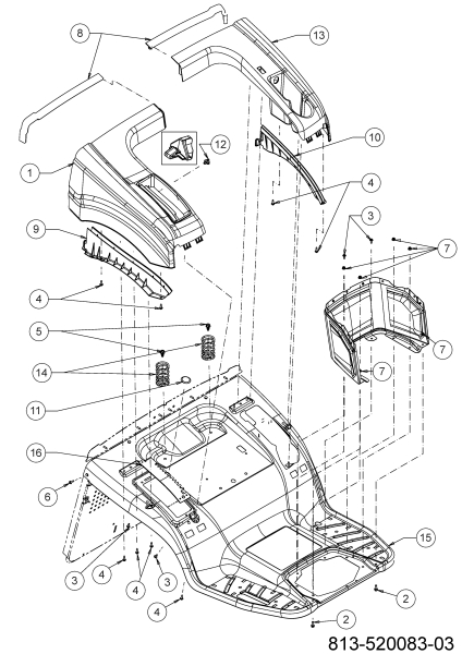 Cub Cadet Ersatzteile Rasentraktoren XT2 PR95 13AGA1TB603 (2024) Sitzwanne