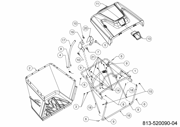 Ersatzteile Gartenland Rasentraktoren GL 14-92 H Typ: 13AB71KE640 (2021) Grasfangeinrichtung