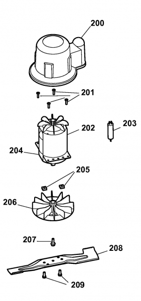 Ersatzteile WOLF-Garten Elektro Rasenmäher ohne Antrieb 1.40 XC Typ: 4968088 Serie A  (2008) Messer, Messeraufnahme, Motor