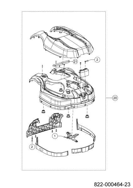 Cub Cadet Ersatzteile Mähroboter XR5 2000 22AKHEFA357 (2023) Karosserie, Verkleidung