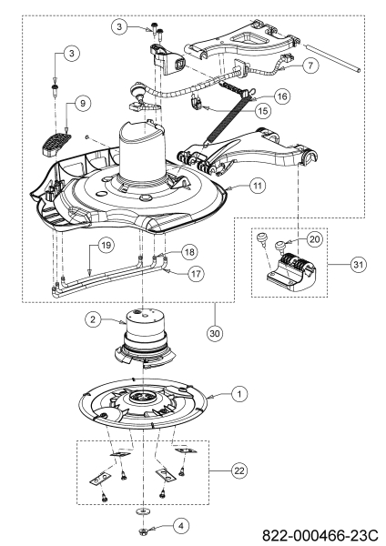 Cub Cadet Ersatzteile Mähroboter XR5 1000 22AKFEFA603 (2024) Mähwerk, Schneidmesser