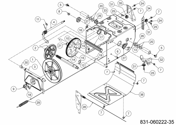Ersatzteile MTD Schneefräse SMART ME 61 Typ: 31CW6BF2678  (2022) Fahrantrieb 