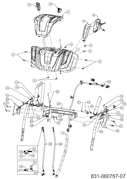 Cub Cadet Ersatzteile Schneefräsen XS3 66 SWE 31AY5EVX603 (2022) Armaturenbrett, Schalthebel