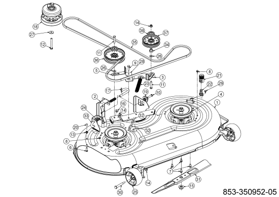 Cub Cadet Ersatzteile Zero Turn XZ2  107I 17BWCBYS603 (2021) Mähwerk