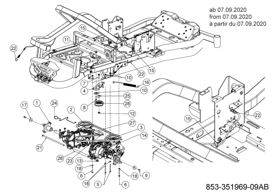Cub Cadet Ersatzteile Zero Turn XZ5 L107 17AAEACS603 (2021) Fahrantrieb ab 07.Sep.2020