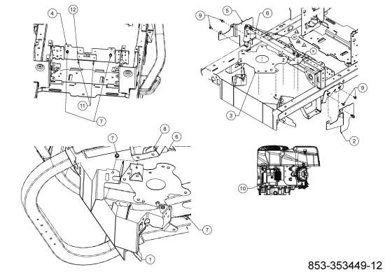 Cub Cadet Ersatzteile Zero Turn XZ5 L127 17AIEACL603 (2024) Halteplatten Rahmen