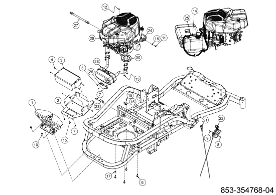 Cub Cadet Ersatzteile Zero Turn XZ6 S107 17AAGBYE603 (2022) Choke- und Gaszug, Motorzubehör