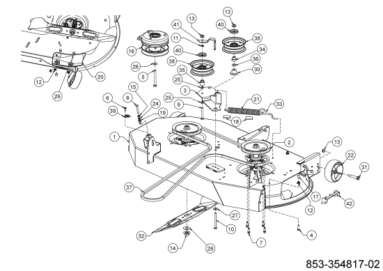 Cub Cadet Ersatzteile Zero Turn XZ6 S117 17AIGBYN603 (2022) Mähwerk
