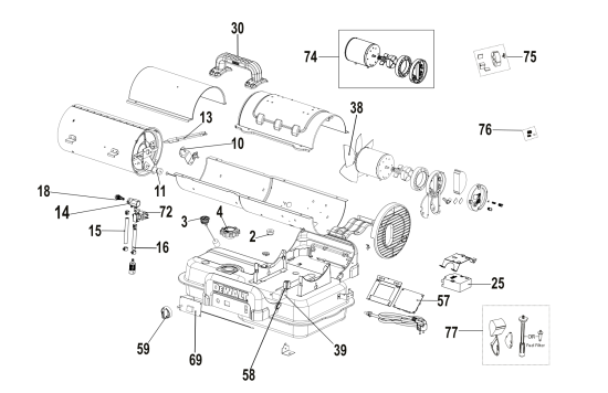 DEWALT Ersatzteile HEIZUNG DXKH080E Typ: 1 QS