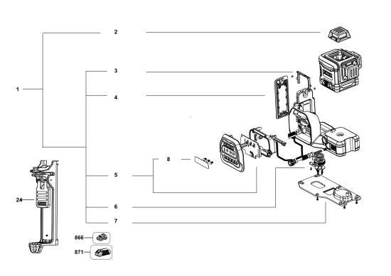 DEWALT Ersatzteile LASER DCE089D1G18 Typ: 1 QW