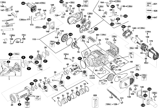 DEWALT Ersatzteile MEISSELHAMMER D25980 Typ: 4 QU