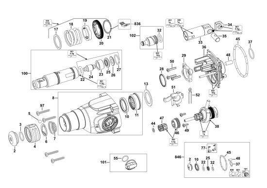 DEWALT Ersatzteile DREHHAMMER D25033 Typ: 1 QS