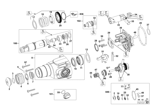 DEWALT Ersatzteile DREHHAMMER D25133 Typ: 1 QS