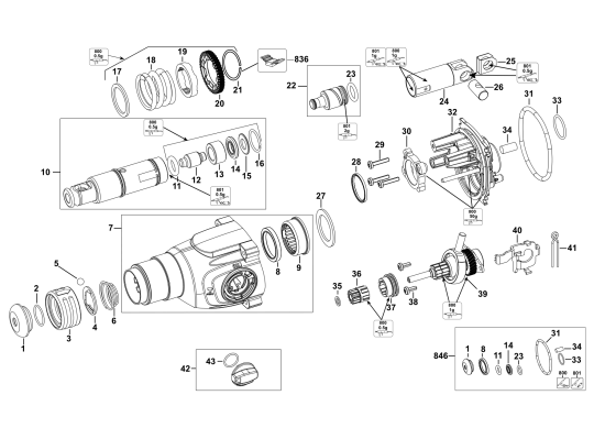 DEWALT Ersatzteile BOHRHAMMER DCH033 Typ: 1 XJ