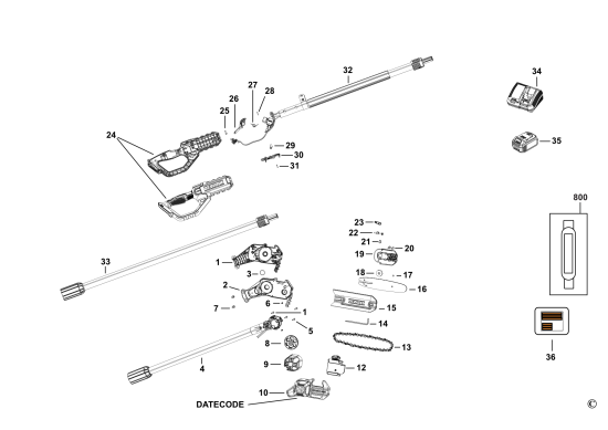 DEWALT Ersatzteile SÄGE DCMPS567 Typ: 1 QW