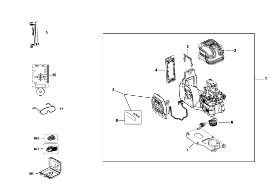 DEWALT Ersatzteile KREUZLINIENLASER DCLE34220G Typ: 1 QUCA