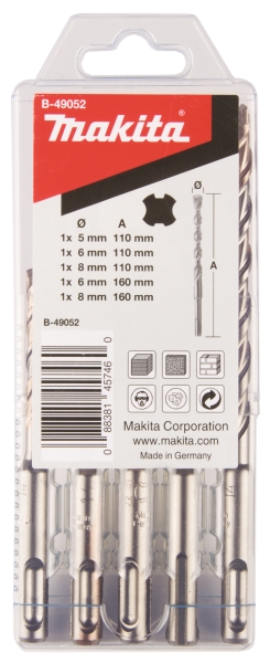 Makita Zubehör SDS-PLUS Bohrer-Set 5-tlg.V-PLUS