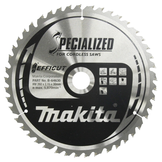 Makita Zubehör Sägeblatt 260x2,15x30, 45Z EFFICUT