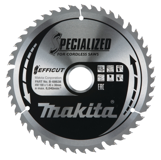 Makita Zubehör Sägeblatt 190x1,45x30, 45Z EFFICUT