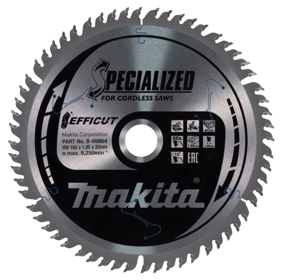 Makita Zubehör Sägeblatt 165x1,85x20, 60Z EFFICUT