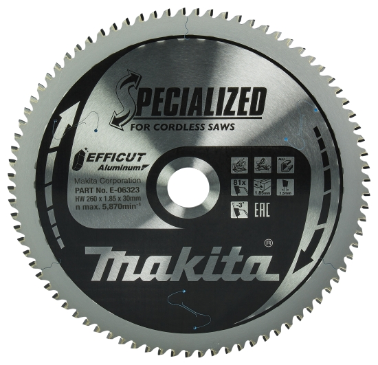 Makita Zubehör Sägeblatt 260x1,5x30, 81Z EFFICUT