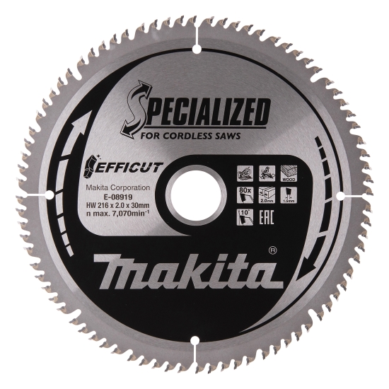 Makita Zubehör Sägeblatt 216x2,0x30, 80Z EFFICUT