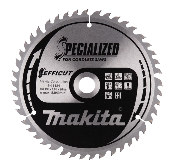 Makita Zubehör Sägeblatt 190x1,85x20, 45Z EFFICUT