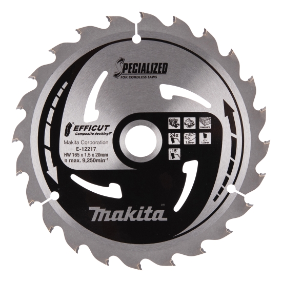 Makita Zubehör Sägeblatt 165x1,5x20, 24Z EFFICUT