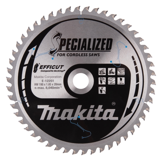 Makita Zubehör Sägeblatt 190x1,85x20, 50Z EFFICUT