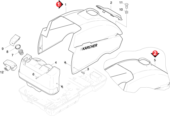 KÄRCHER Professional Ersatzteile Hochdruckreiniger Heisswasser HDS 995         EU 1.027-111.0 Haube