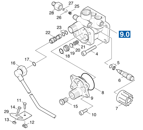KÄRCHER Professional Ersatzteile Hochdruckreiniger Heisswasser HDS 550 C 1.890-121.0 Zylinderkopf