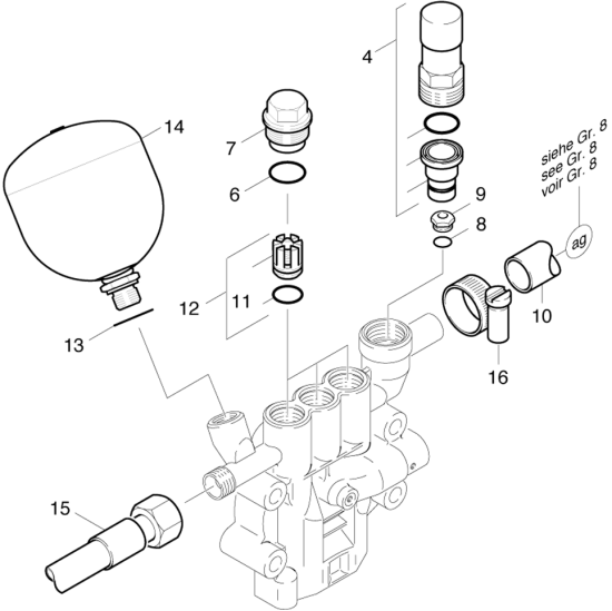 KÄRCHER Professional Ersatzteile Hochdruckreiniger Heisswasser HDS 890 ST 1.698-901.0 Druckseite