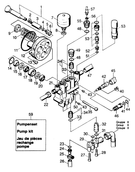 KÄRCHER Professional Ersatzteile Hochdruckreiniger Heisswasser HDS 990 1.874-111.0 Pumpensatz
