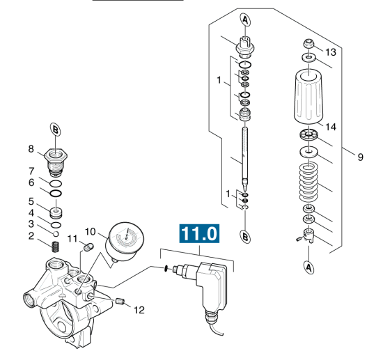 KÄRCHER Professional Ersatzteile Hochdruckreiniger Heisswasser HDS 1000 DE 1.811-882.0 Ueberstroemer