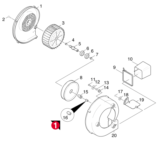 KÄRCHER Professional Ersatzteile Hochdruckreiniger Heisswasser HDS 1000 DE 1.811-882.0 Geblaese