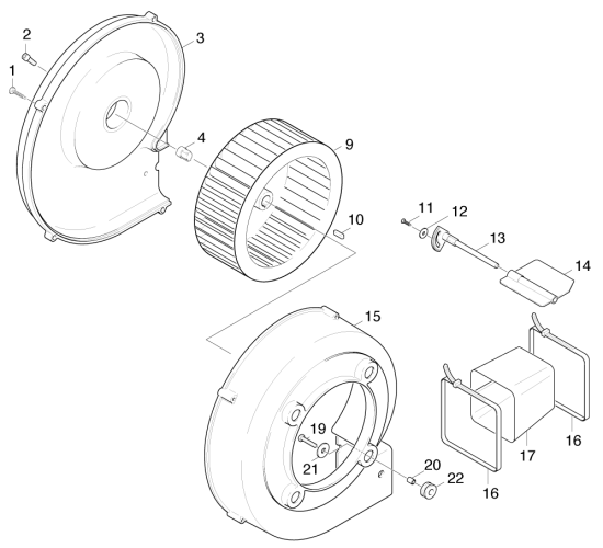 KÄRCHER Professional Ersatzteile Hochdruckreiniger Heisswasser HDS 1000 W 1.718-934.0 Geblaese