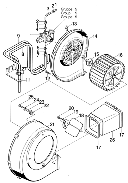 KÄRCHER Professional Ersatzteile Hochdruckreiniger Heisswasser HDS 555 C 1.852-121.0 Geblaese