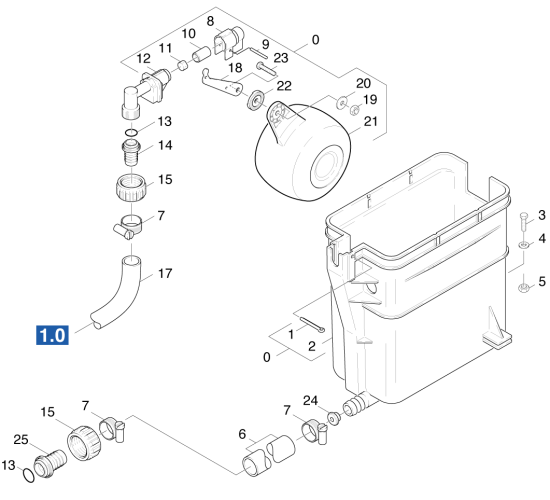 KÄRCHER Professional Ersatzteile Hochdruckreiniger Heisswasser HDS 1000 De 1.811-943.0 Schwimmerkasten