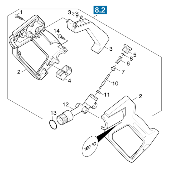 KÄRCHER Professional Ersatzteile Hochdruckreiniger Heisswasser HDS 801 E - 24 KW 1.030-111.0 Handspritzpistole