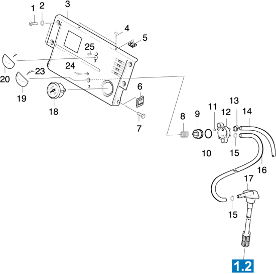 KÄRCHER Professional Ersatzteile Hochdruckreiniger Heisswasser HDS 995         EU 1.027-261.0 Instrumententafel