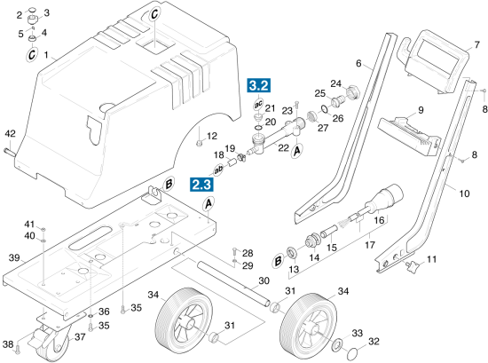 KÄRCHER Professional Ersatzteile Hochdruckreiniger Kaltwasser HD 1050 I       EU 1.720-811.0 Einzelteile
